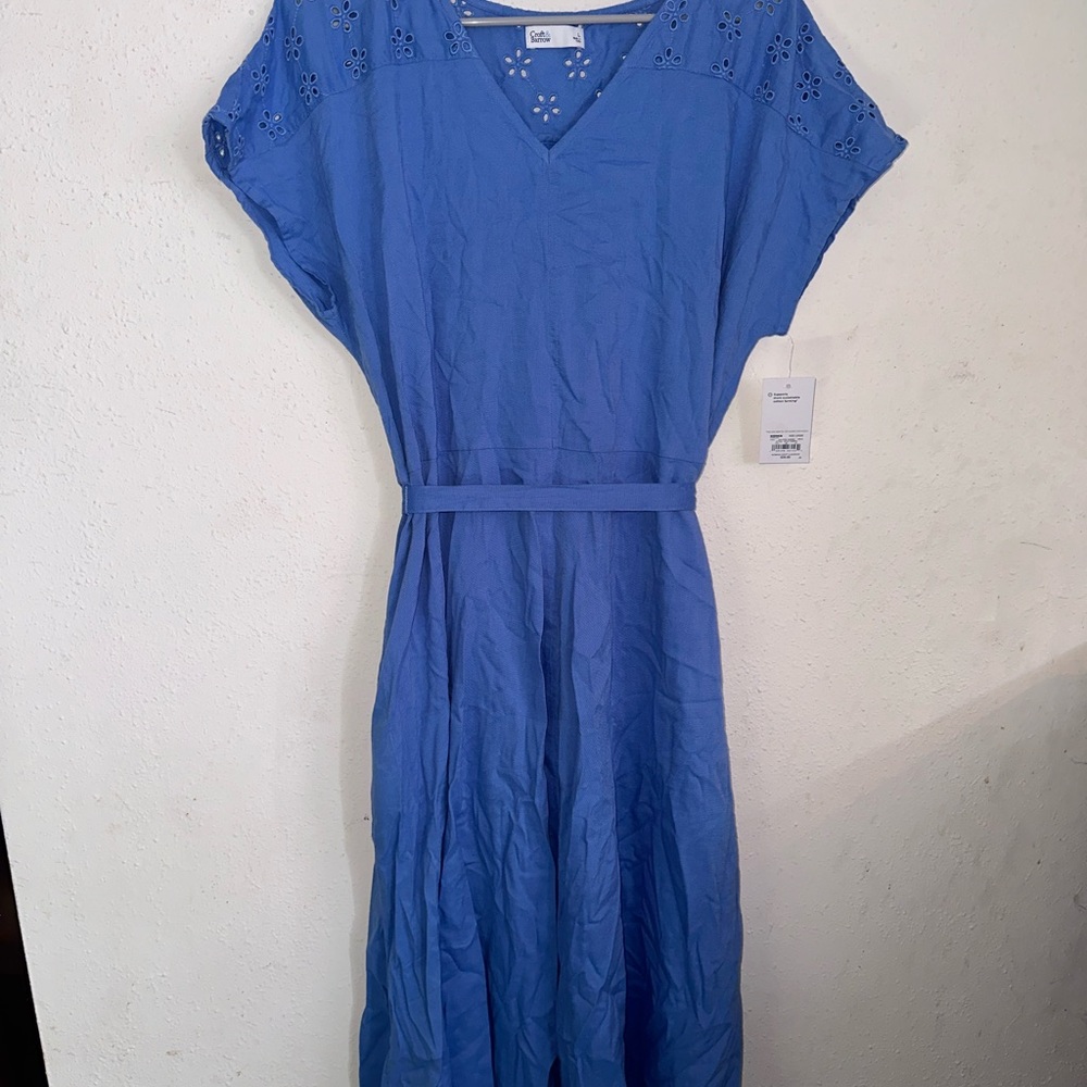 Croft & Barrow Sky Blue Eyelet Midi Dress